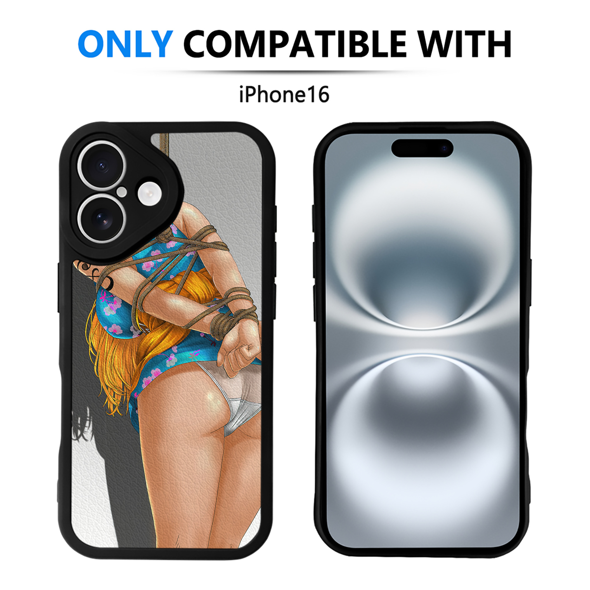 （画像用） ワンピース ONE PIECE 【iPhone 16シリーズ対応】シリコンスマホケース（レザー調） 材質：シリコン